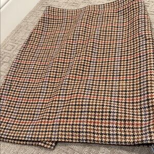 J. Crew Multicolor Houndstooth Pencil Skirt